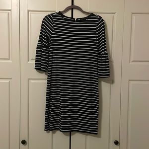 White House Black Market navy blue and white sheath dress, size XS